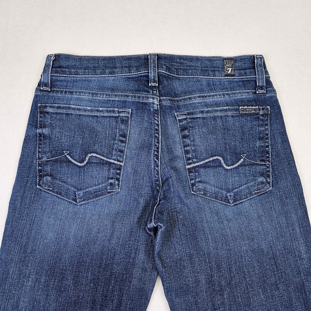 7 For All Mankind Bootcut Jeans Women Low Rise Stretch Denim Blue Western 27 - Picture 8 of 16